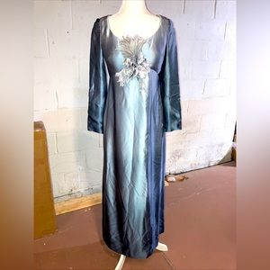 Vintage John Anthony Silver Ombré Maxi Dress